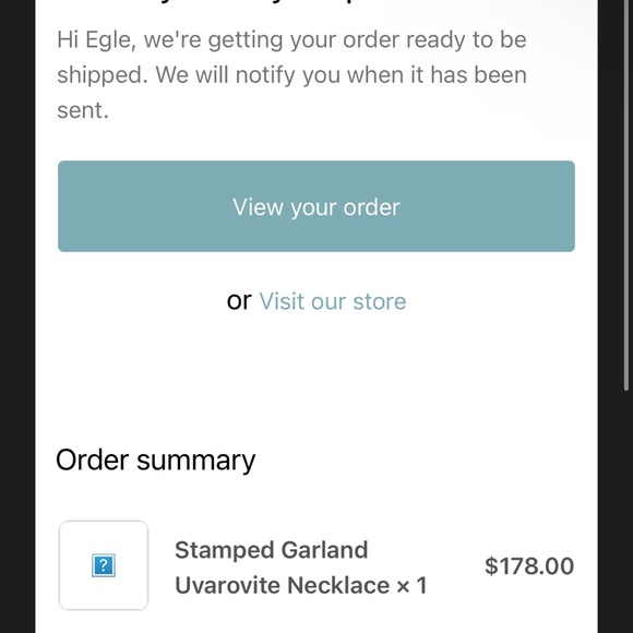 Stamped Garland Uvarovite Necklace - Picture 5 of 5